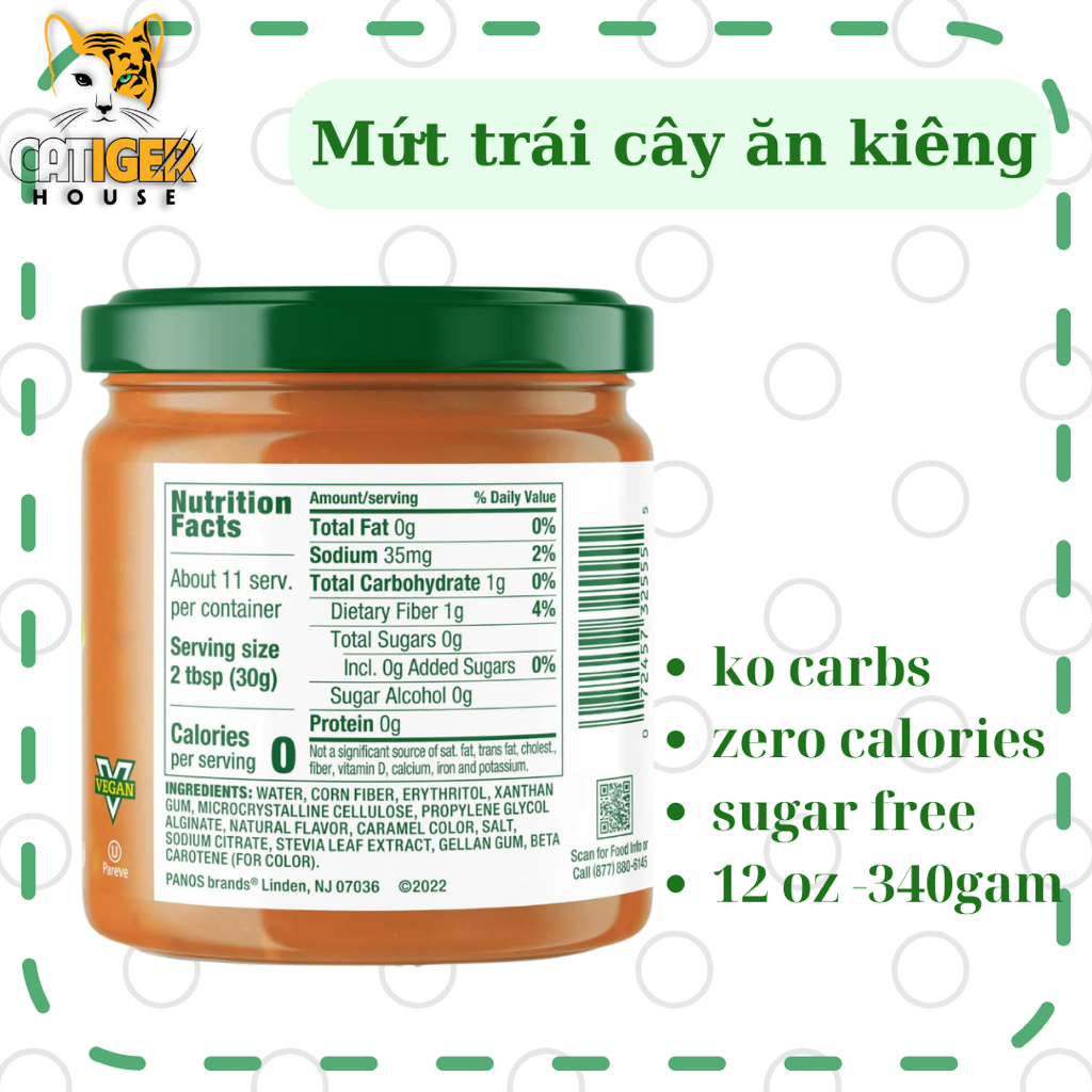 Mứt trái cây KHÔNG ĐƯỜNG ĂN KIÊNG 340G - WALDEN FARMS