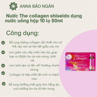 [ Mẫu Mới ] Nước The collagen shiseido dạng nước uống hộp 10 lọ 50ml