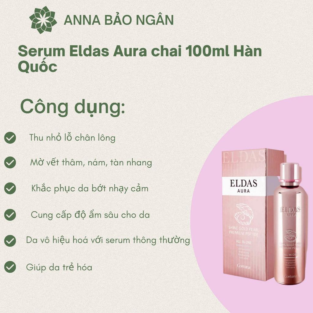 Serum Eldas Aura chai 100ml Hàn Quốc