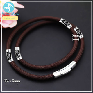  Dây chuyền dù thái màu nâu khóa trắng bọc khoen inox khắc P siêu đẹp siêu bền thể hiện đẳng cấp phái mạnh 