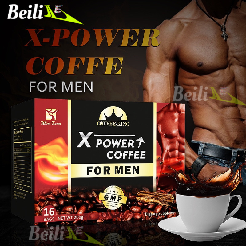 Cà phê sữa hòa tan X-POWER COFFEE FOR MEN/cafe thảo dược tăng sức bền cho nam hộp 16 gói