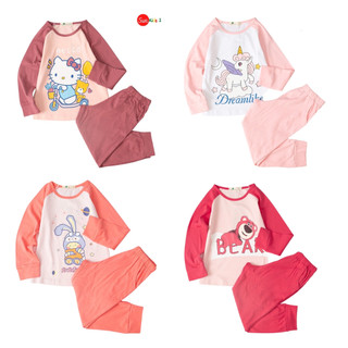 Bộ thu đông cho bé gái size 3-10 tuổi, đồ bộ thun bé gái dài tay phối màu chất cotton mềm mịn thấm hút tốt  - SUNKIDS1