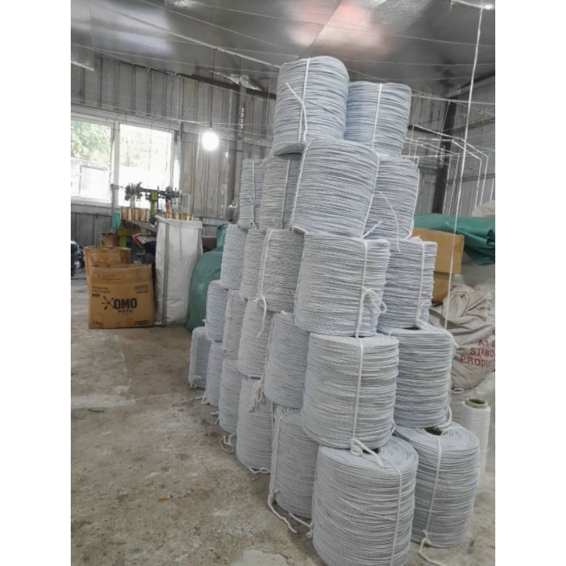 Dây dù tròn - dây thả diều sáo lớn sợi Polyester xanh trắng