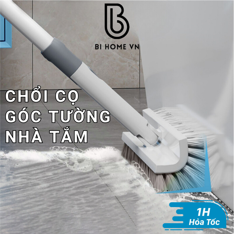 Chổi Chà Sàn Nhà Tắm Thông Minh Thiết Kế Đầu Chữ V Và Đầu Chổi Xoay 120 Độ Quét Nhà Siêu Sạch Mọi Góc Bẩn
