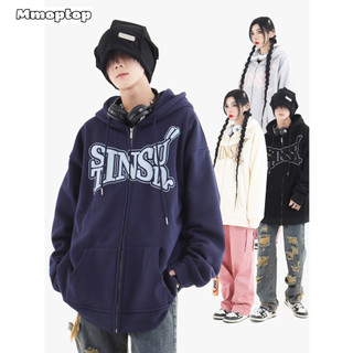 Áo hoodie nỉ bông hoodie zip áo khoác nam nữ ins lót bông mmoptop