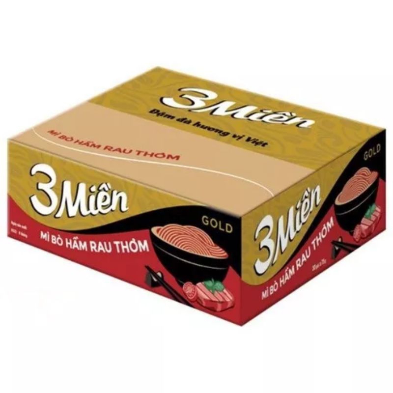 Mì Ba Miền Gold thùng 30 gói x 75g