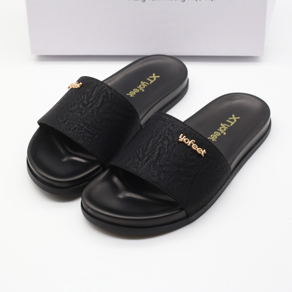 Dép nam quai da - gắn mác YOFEET dép đẹp đi êm hàng đẹp.