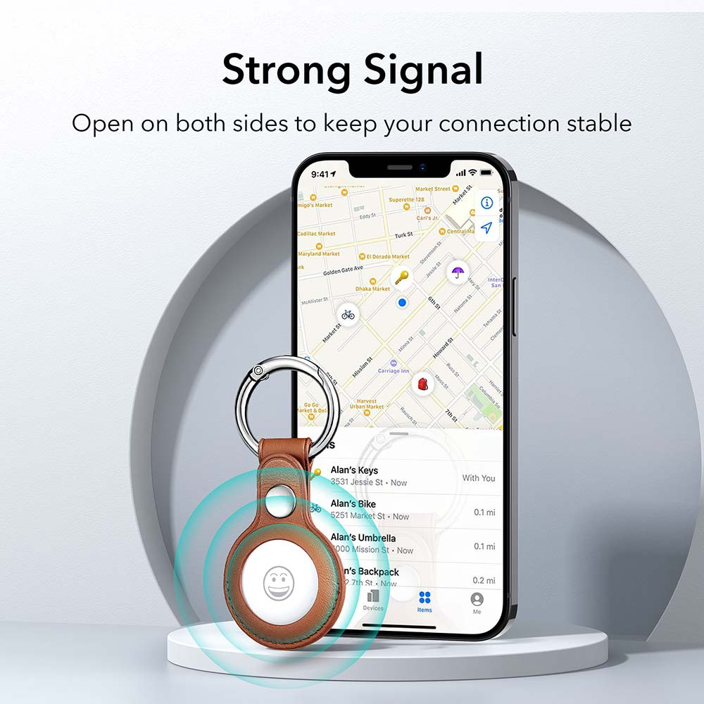 Bao Case Vỏ Bảo Vệ Leather Color Keychain cho Apple AirTag