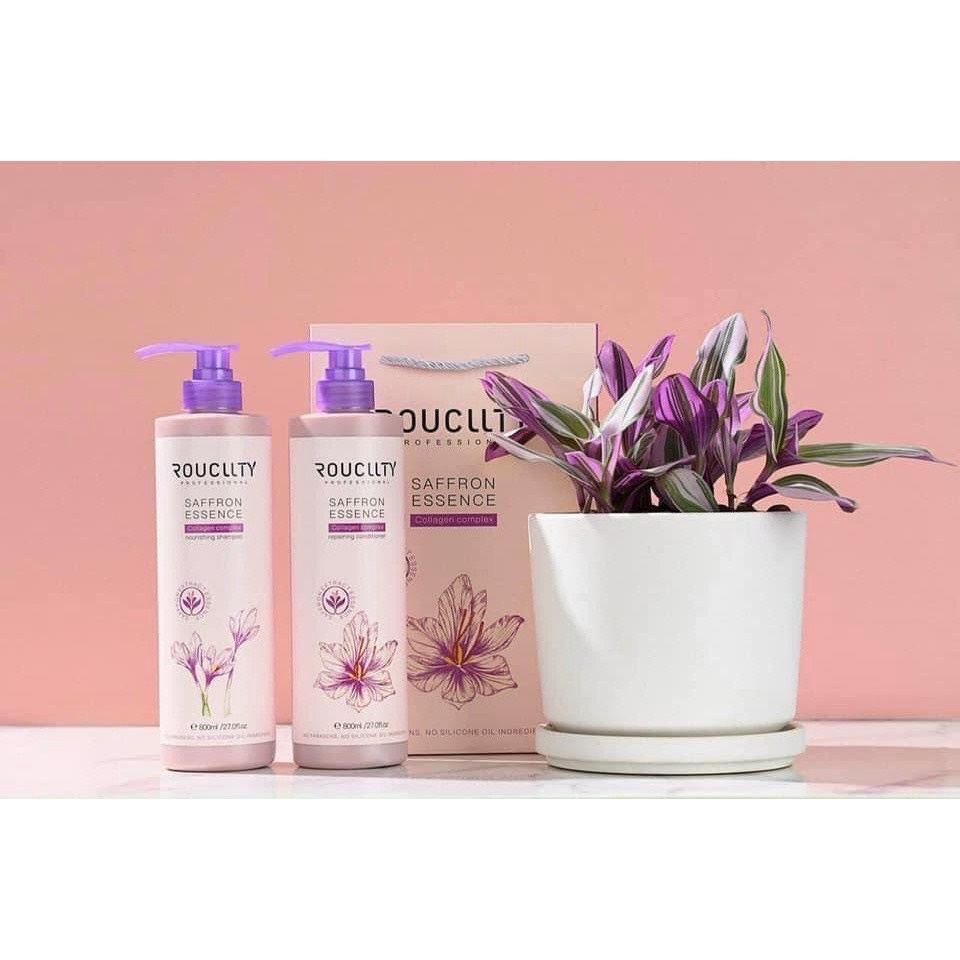 Dầu Gội Thảo Dược ROUCLLTY Saffron Essence Nhụy Hoa Nghệ Tây Phục Hồi Tóc, Tái Sinh Tóc Hư Tổn Cao Cấp chính hãng