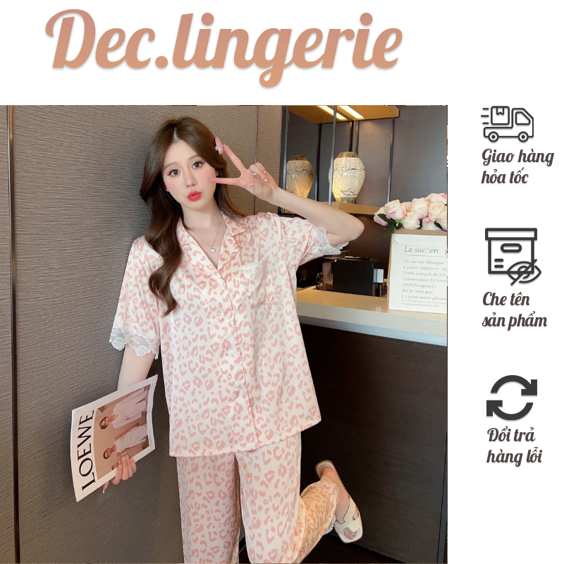 Pijama Đồ Ngủ Nữ Mặc Nhà Chất Lụa Cao Cấp Siêu Mịn Phối Ren Đáng Yêu Dễ Mặc PZ02