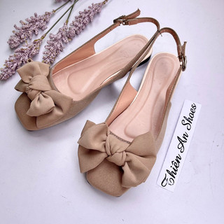 Sục nữ đế bệt phối nơ chất vải kaki