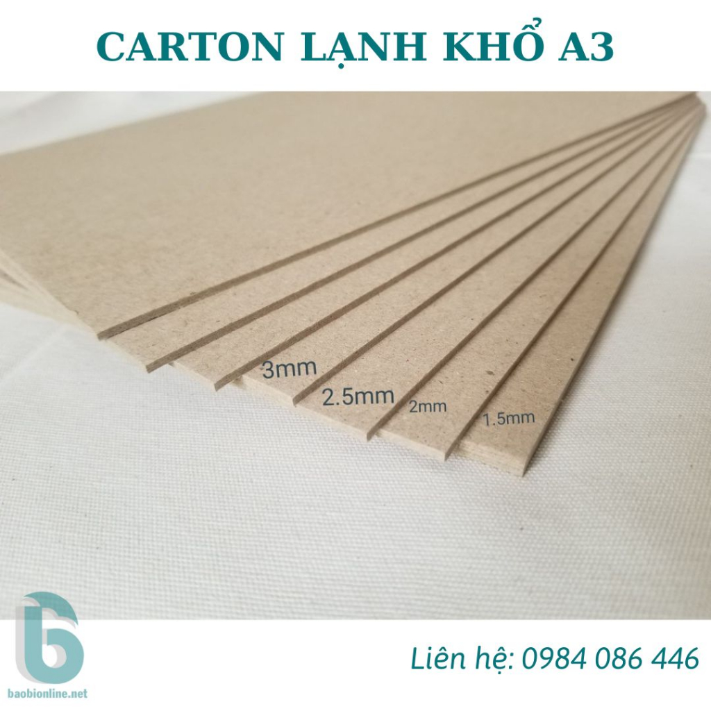 [CARTON LẠNH A3] 1 TỜ CARTON LẠNH KHỔ A3 ĐA DẠNG ĐỘ DÀY - BÌA CỨNG VÀ GIẤY BỒI CHO SỔ TAY, ALBUM SCRAPBOOK - BAOBIONLINE