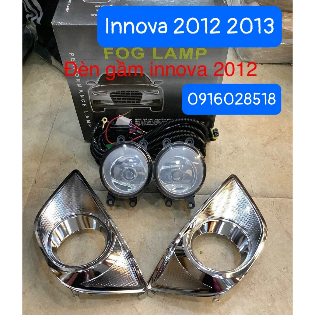 Bộ Ốp đèn gầm đèn cản xe innova 2012 2013 mạ Crom, bao gồm cả bóng đèn toyota inova