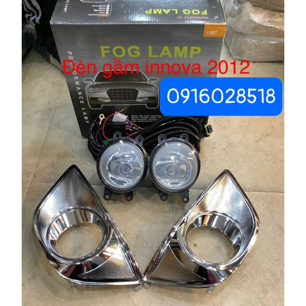 Bộ Ốp đèn gầm đèn cản xe innova 2012 2013 mạ Crom, bao gồm cả bóng đèn toyota inova