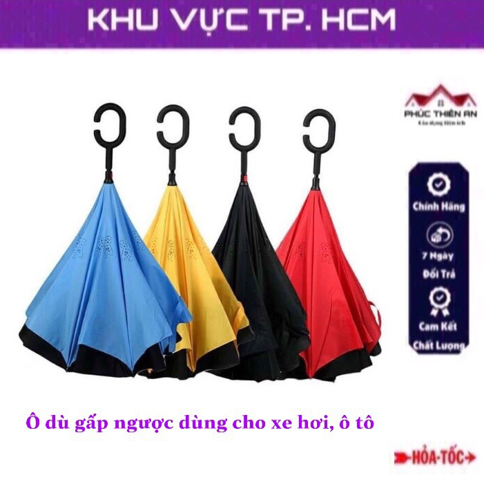 Ô dù gấp mở ngược dùng cho xe hơi, ô tô - tiện dụng, thông minh