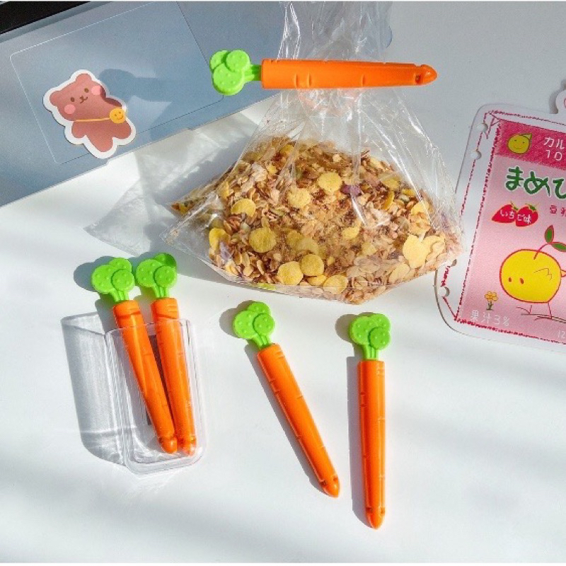 Kẹp miệng túi niêm phong hình cà rốt đáng yêu bảo vệ thực phẩm an toàn cho gia đình bạn