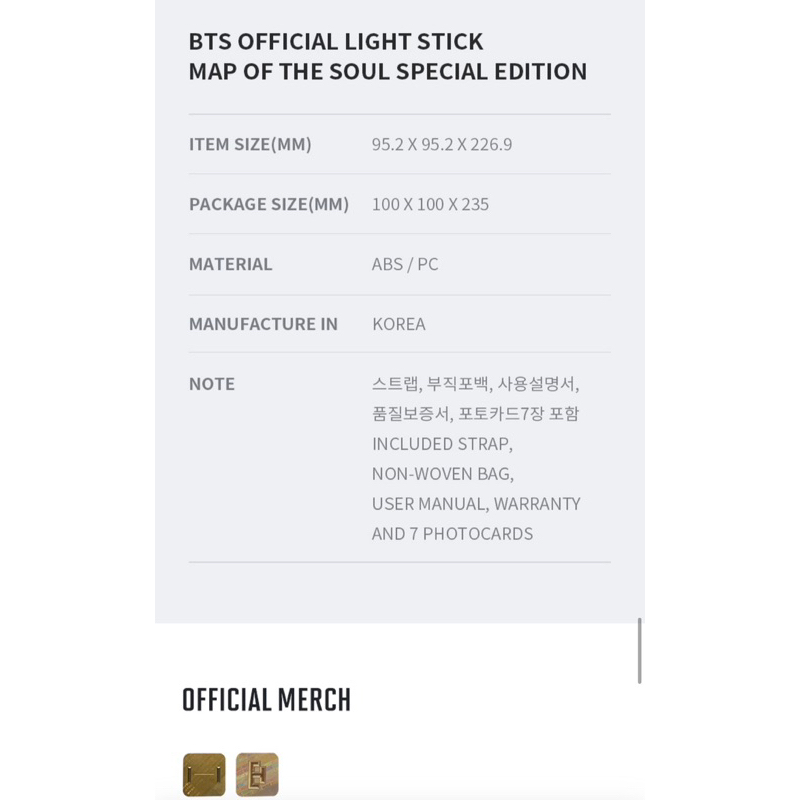 Lightstick BTS Special Edition - Gậy cổ vũ BTS hàng chính hãng