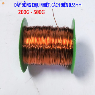 Dây đồng 0.55mm 200g - 500g, Cuộn dây đồng quấn biến áp, động cơ... dây đồng thái bọc emay cách điện, chịu nhiệt độ cao