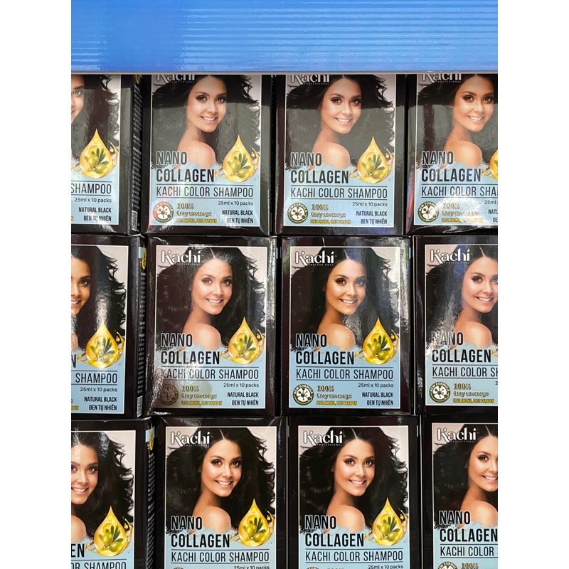 Gội Đen Phủ Bạc KaChi NaNo Collagen KaChi CoLor Sampoo 25ml x 10packs