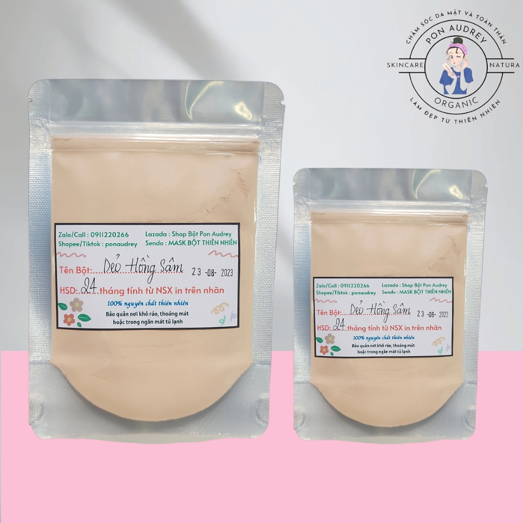 Bột Mặt Nạ Dẻo Hồng Sâm Collagen Đắp Mặt Dưỡng Da Thiên Nhiên