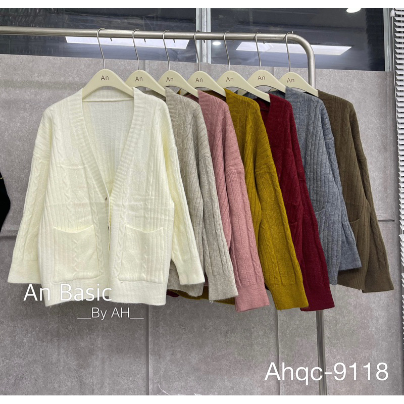 Áo khoác cardigan len thừng oversize
