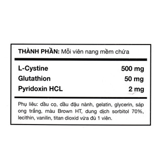 Premium L-Cystine(Viên nang mềm) - Trắng sáng da, mờ thâm nám