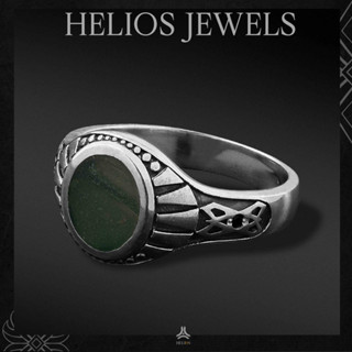 Nhẫn bạc nam, nữ HeliSilver Gothic Malachite Helios Original S925