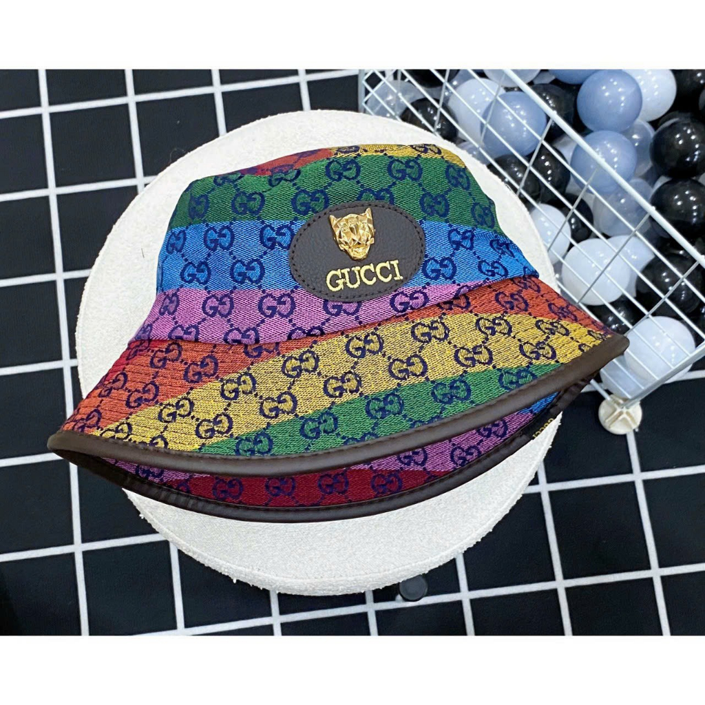 Nón vành tròn, mũ bucket thời trang GUCCI Viền Da thời trang