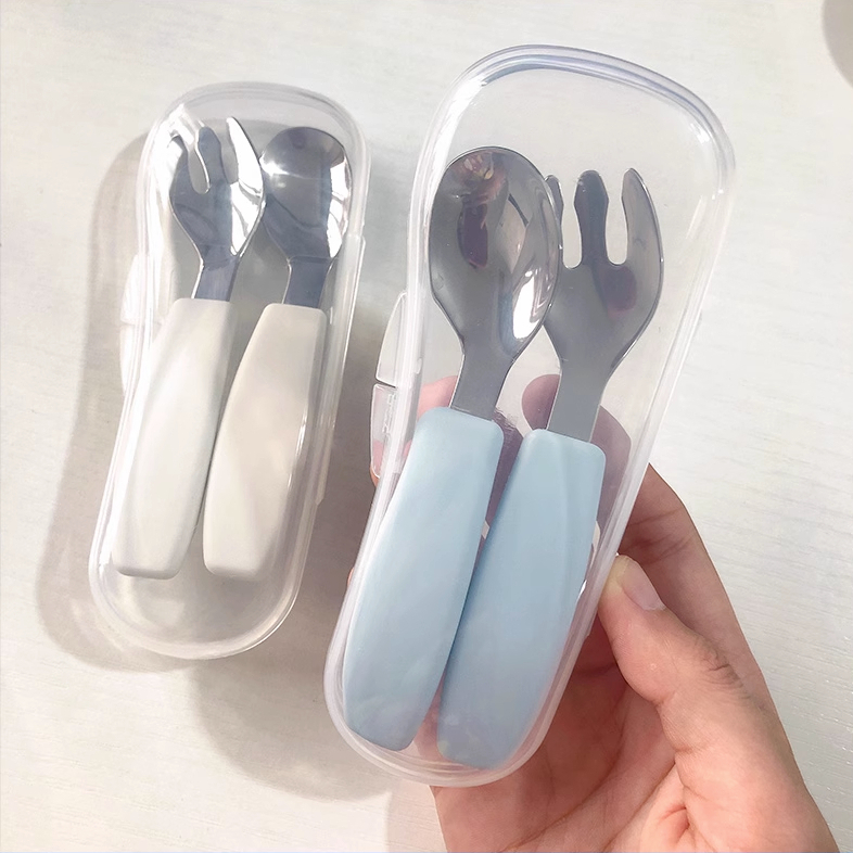 Bộ muỗng nĩa inox TLI kèm hộp Richell Nhật Bản | Baby
