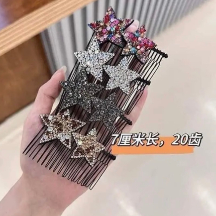 Lược Cài Tóc Hình Ngôi Sao Đính Đá trẻ trung và tạo điểm nhấn cho chị em phụ nữ|HD96