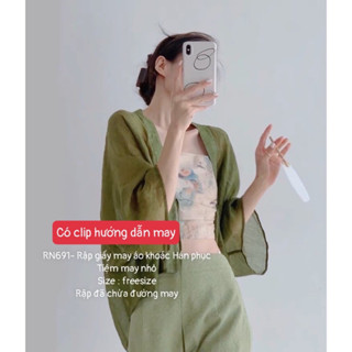  RN691_Rập giấy may áo choàng Hán phục cách tân 