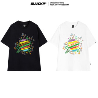 Áo phông rộng nam nữ 6050 4lucky - tay lỡ form rộng oversize streetwear