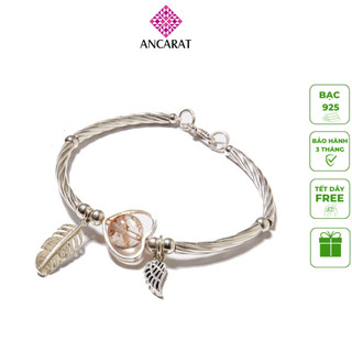 Ancarat- vòng tay đá ưu linh đỏ phối lông vũ