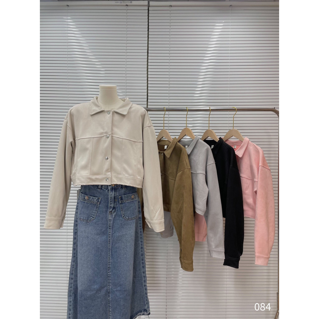 ÁO KHOÁC DA LỘN CROPTOP A2