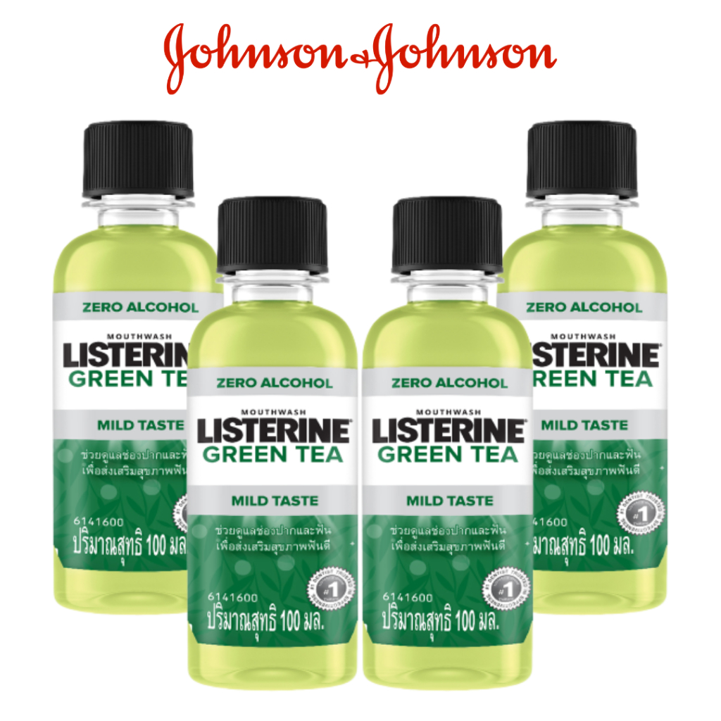 [GIFT] Combo 4 Nước súc miệng ngừa sâu răng vị trà xanh không cay Listerine Natural Green Tea 100ml/chai