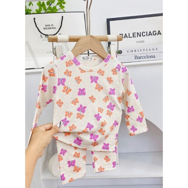 Bộ dài tay thu đông bé gái size đại chất cotton xuất Nhật mịn đẹp