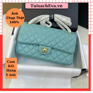 Túi xách cn classic flap xanh mint size 25cm