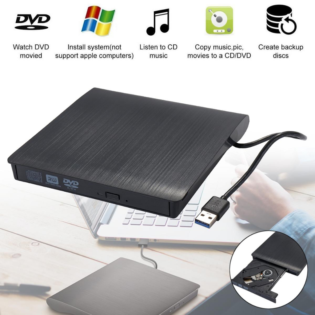 Đầu ghi DVD ngoài USB 3.0 mỏng Đầu đọc di động Đầu đọc ổ đĩa quang cho máy tính xách tay Đầu ghi DVD,ổ đĩa