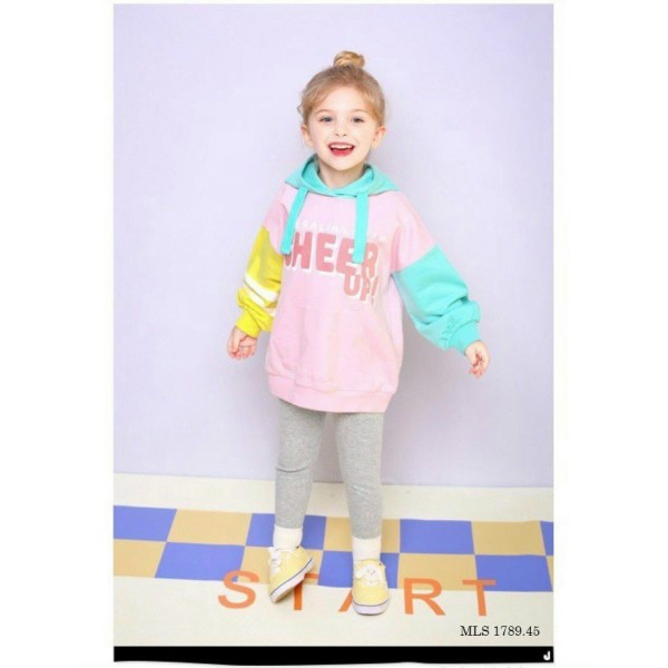 Bộ Jelispoon áo nỉ quần legging Cheer up bé gái dễ thương Nga Fish B1A4N5