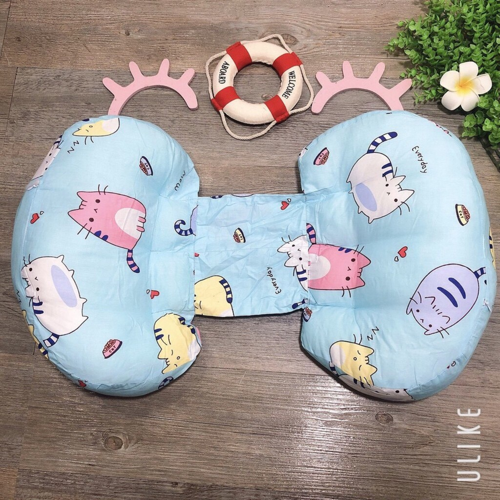 Gối bầu cánh tiên cho bà bầu hình chữ U nằm ngiêng gác chân chống mỏi lưng