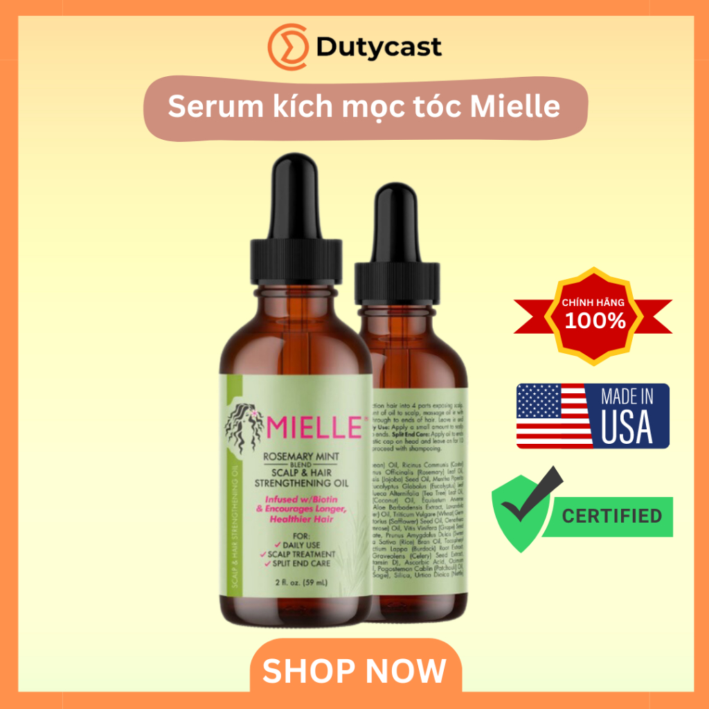 Kích Thích Mọc Tóc Dưỡng Chất Tinh Dầu Mielle RoseMary và Biotin 59ml