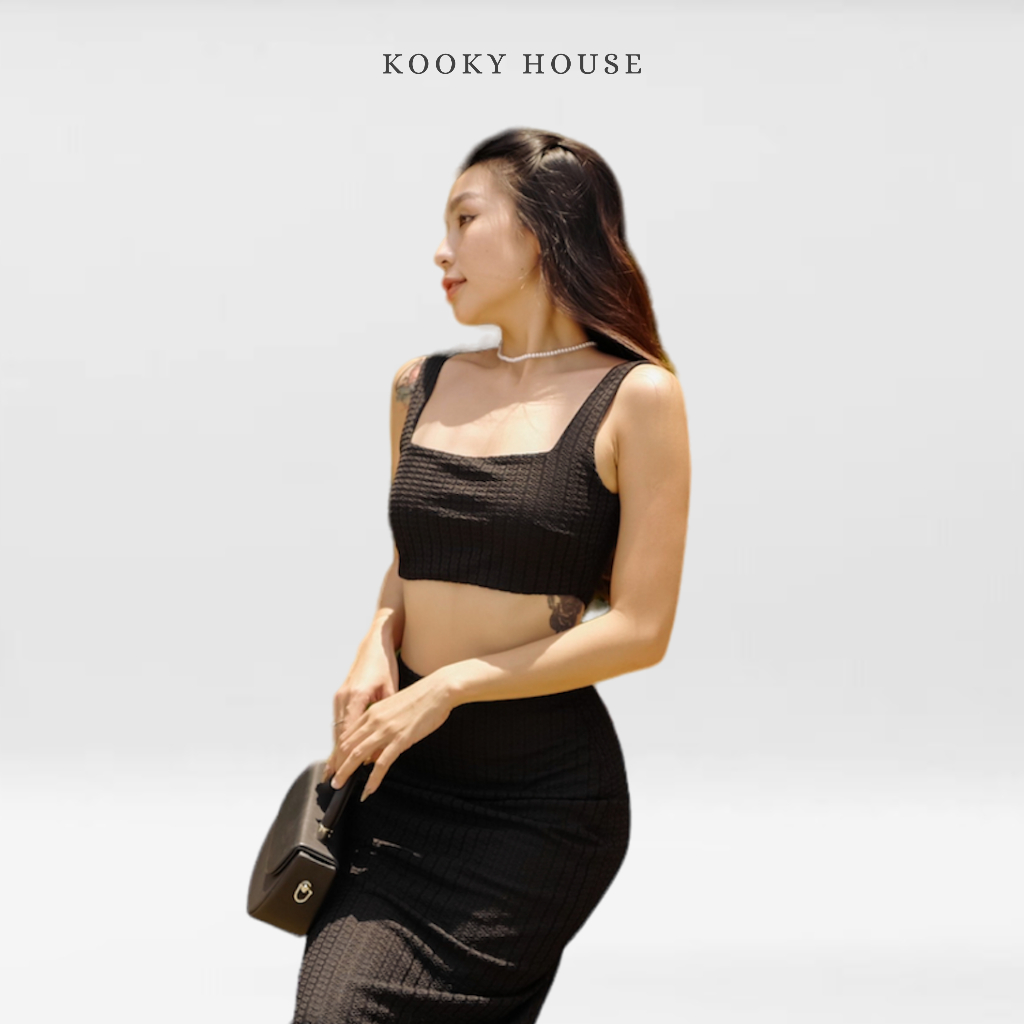 KOOKY HOUSE - ÁO SORA TOP - Áo croptop ren 2 dây tôn dáng, cá tính