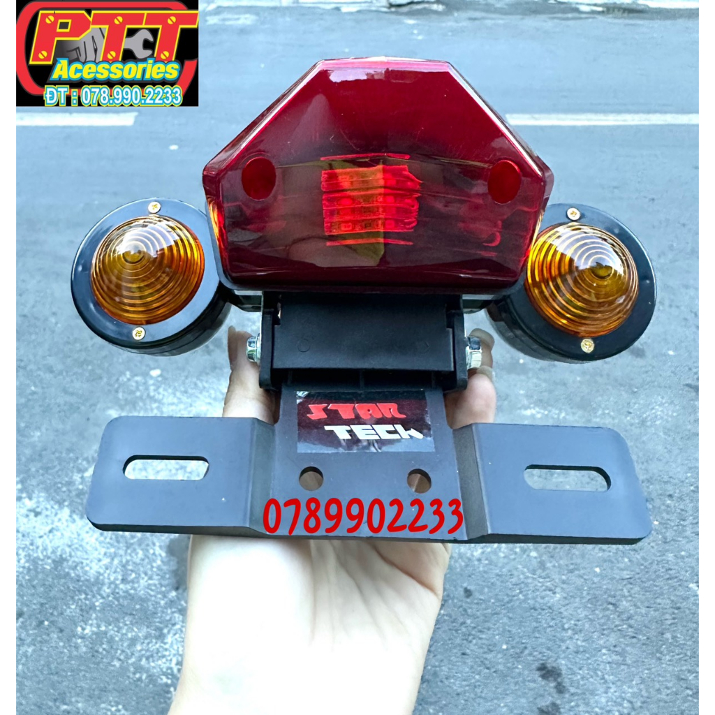 ĐÈN HẬU CHẾ CÓ XI NHAN DÀNH CHO XE CHALY - 67 - CUB - CAFE RACER