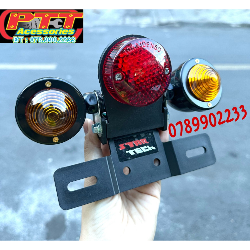 ĐÈN HẬU CHẾ CÓ XI NHAN DÀNH CHO XE CHALY - 67 - CUB - CAFE RACER