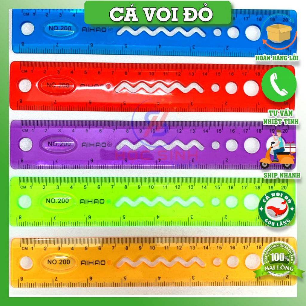 Thước dẻo Màu Aihao dài 20 cm loại dày