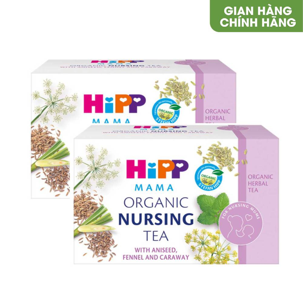 Combo 2 hộp Trà thảo mộc hữu cơ HiPP Mama dành cho mẹ cho con bú - giúp bồi bổ cơ thể, giải khát và lợi sữa