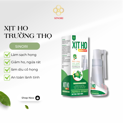 Xịt Họng Giảm Ho SINORI, Kháng Khuẩn, Giảm Ngứa Rát Họng, Hen Xuyễn