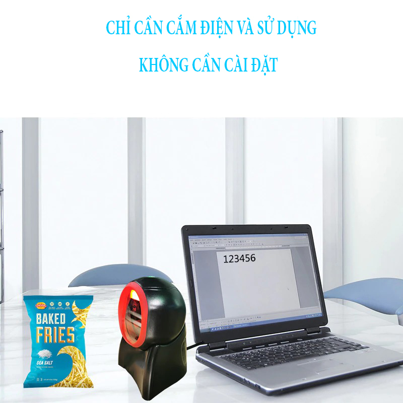 Máy quét mã vạch đa tia  KAW công nghệ CMOS để bàn quét tất cả các loại mã, siêu nhanh nhạy Bảo hành 12 tháng