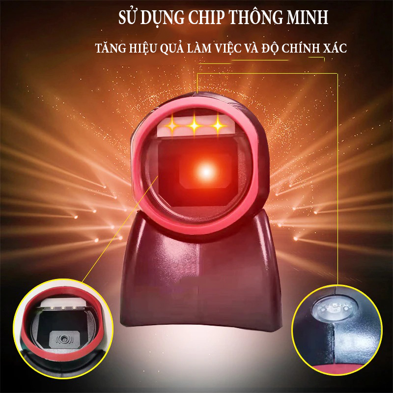 Máy quét mã vạch đa tia  KAW công nghệ CMOS để bàn quét tất cả các loại mã, siêu nhanh nhạy Bảo hành 12 tháng