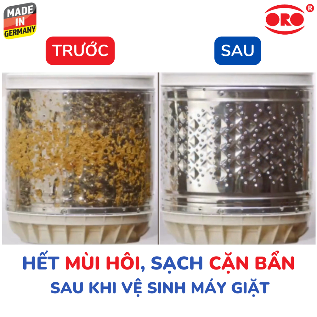 Combo 3 Chai Tẩy Lồng Máy Giặt ORO Làm Sạch Cặn Bẩn Lồng Giặt Vệ Sinh Lồng Máy Giặt, Đường Ống